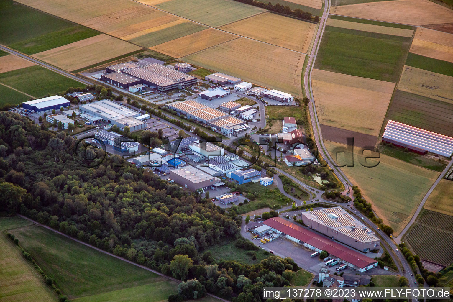 Vue aérienne de Parc industriel W du sud-est à Herxheim bei Landau dans le département Rhénanie-Palatinat, Allemagne