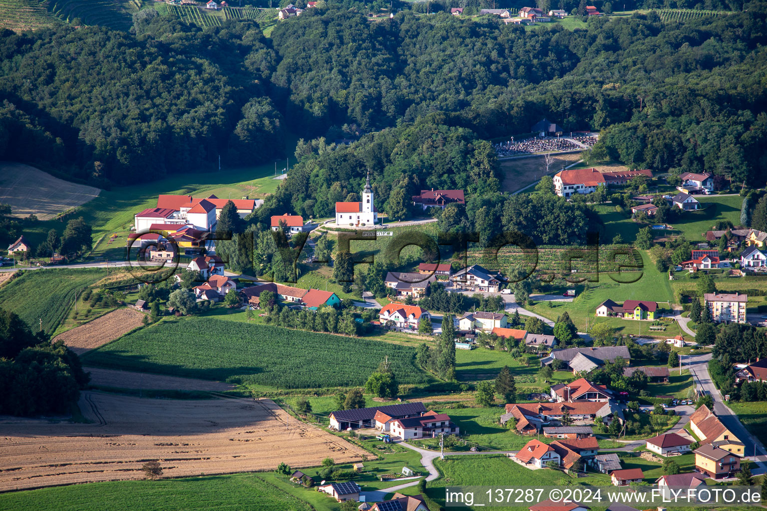 Vue aérienne de Ormož dans le département Slovénie, Slovénie