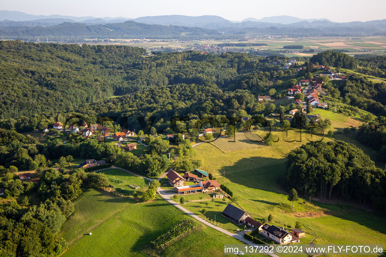 Vue aérienne de Dornava dans le département Slovénie, Slovénie