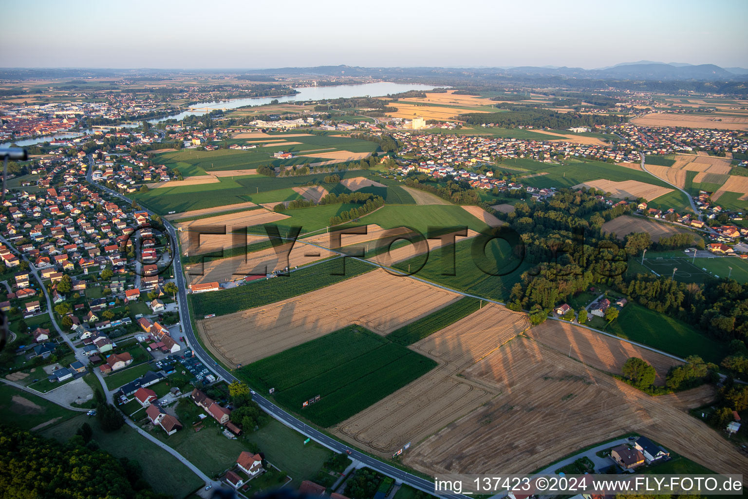 Vue aérienne de Hajdina dans le département Slovénie, Slovénie