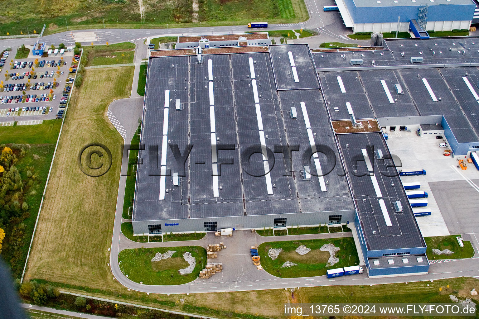 Photographie aérienne de Zone industrielle d'Oberwald à Wörth am Rhein dans le département Rhénanie-Palatinat, Allemagne