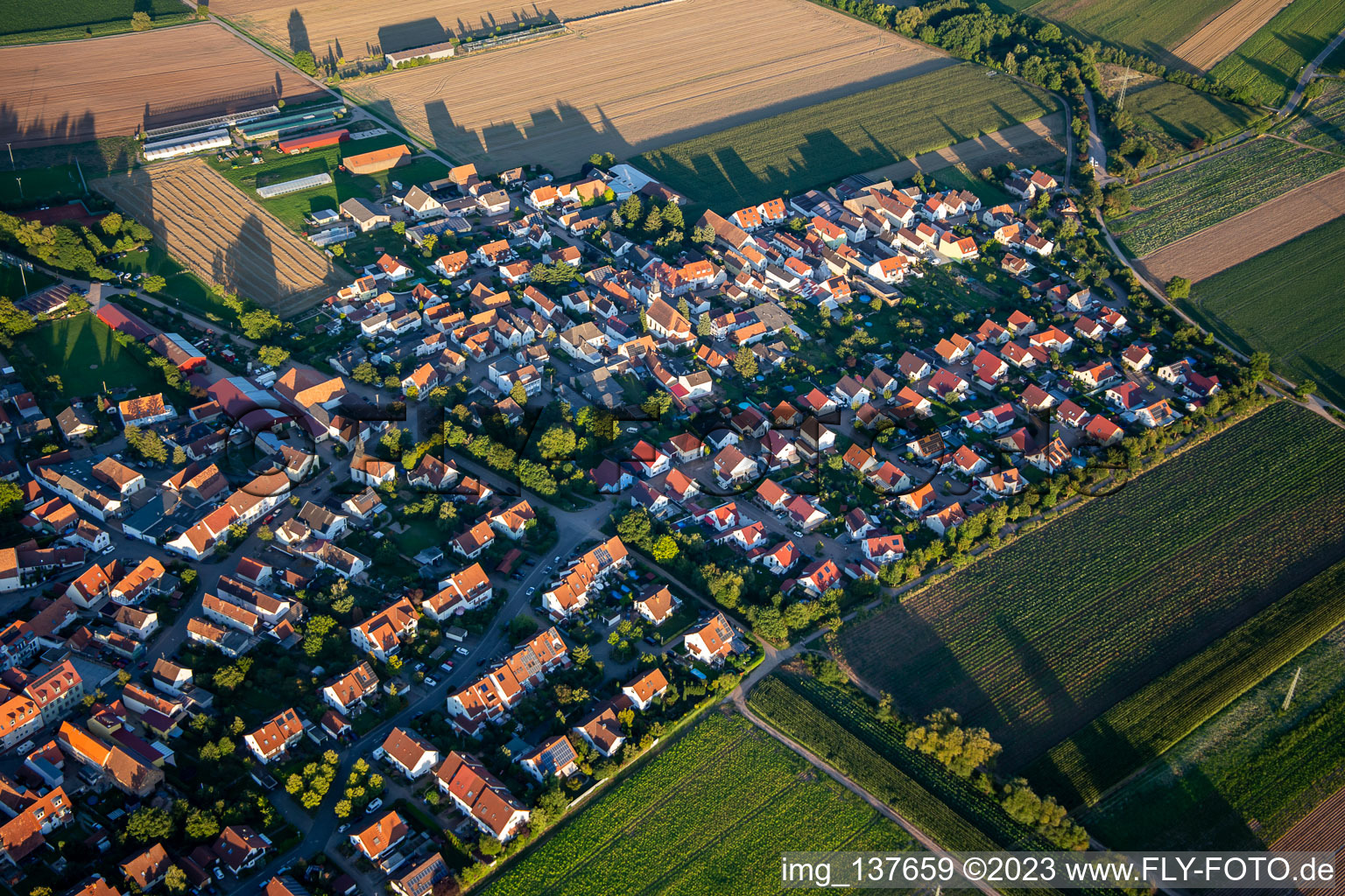 Vue aérienne de Rappenfeld inférieur à le quartier Mörlheim in Landau in der Pfalz dans le département Rhénanie-Palatinat, Allemagne