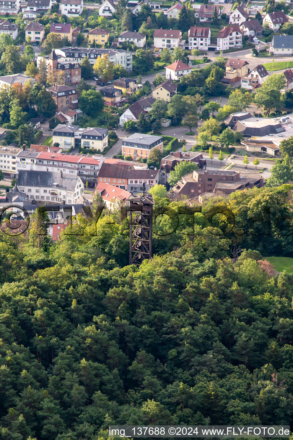 Tour Bismarck à Bad Bergzabern dans le département Rhénanie-Palatinat, Allemagne d'en haut