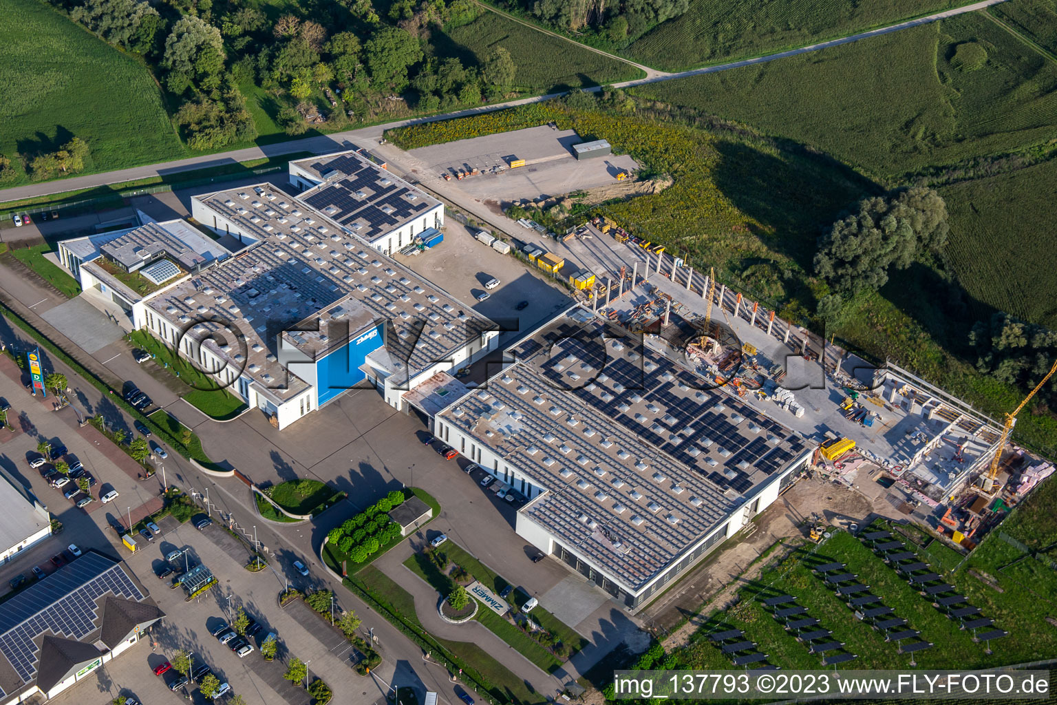 Photographie aérienne de Zimmer Group Am Glockenloch à le quartier Freistett in Rheinau dans le département Bade-Wurtemberg, Allemagne