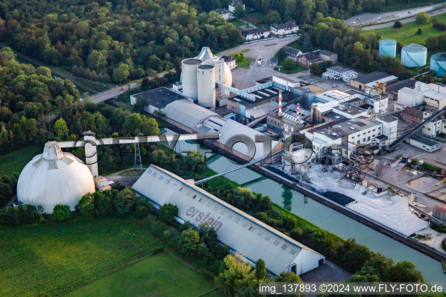 Photographie aérienne de Sucrerie d'ERSTEIN / Cristal Union à Erstein dans le département Bas Rhin, France