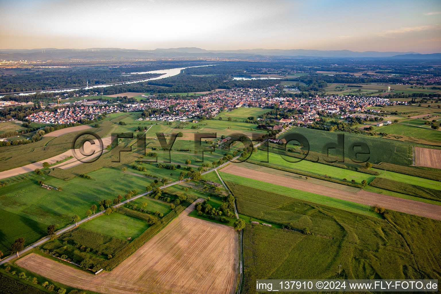 Photographie aérienne de Gerstheim dans le département Bas Rhin, France