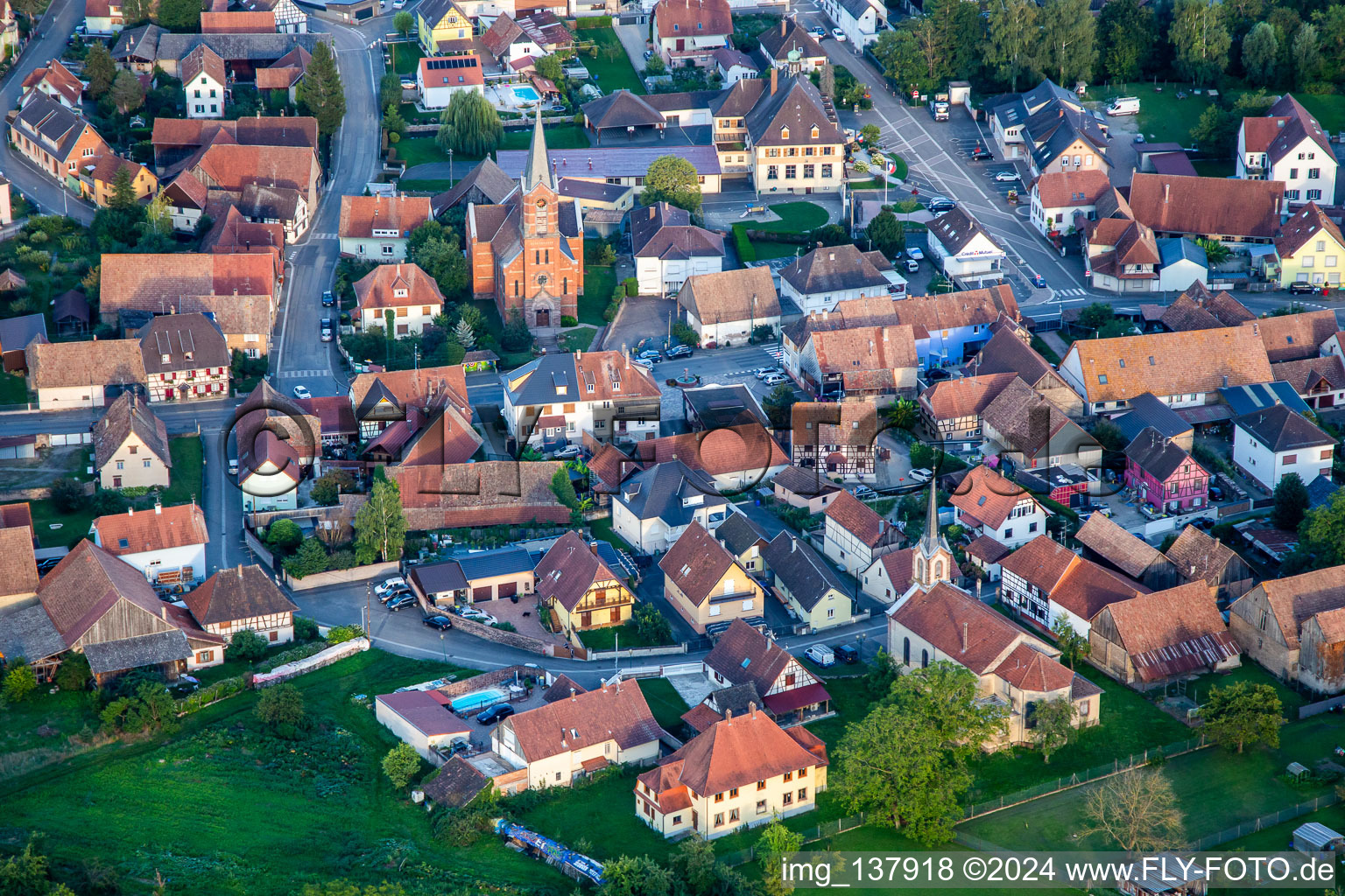 Obenheim dans le département Bas Rhin, France hors des airs