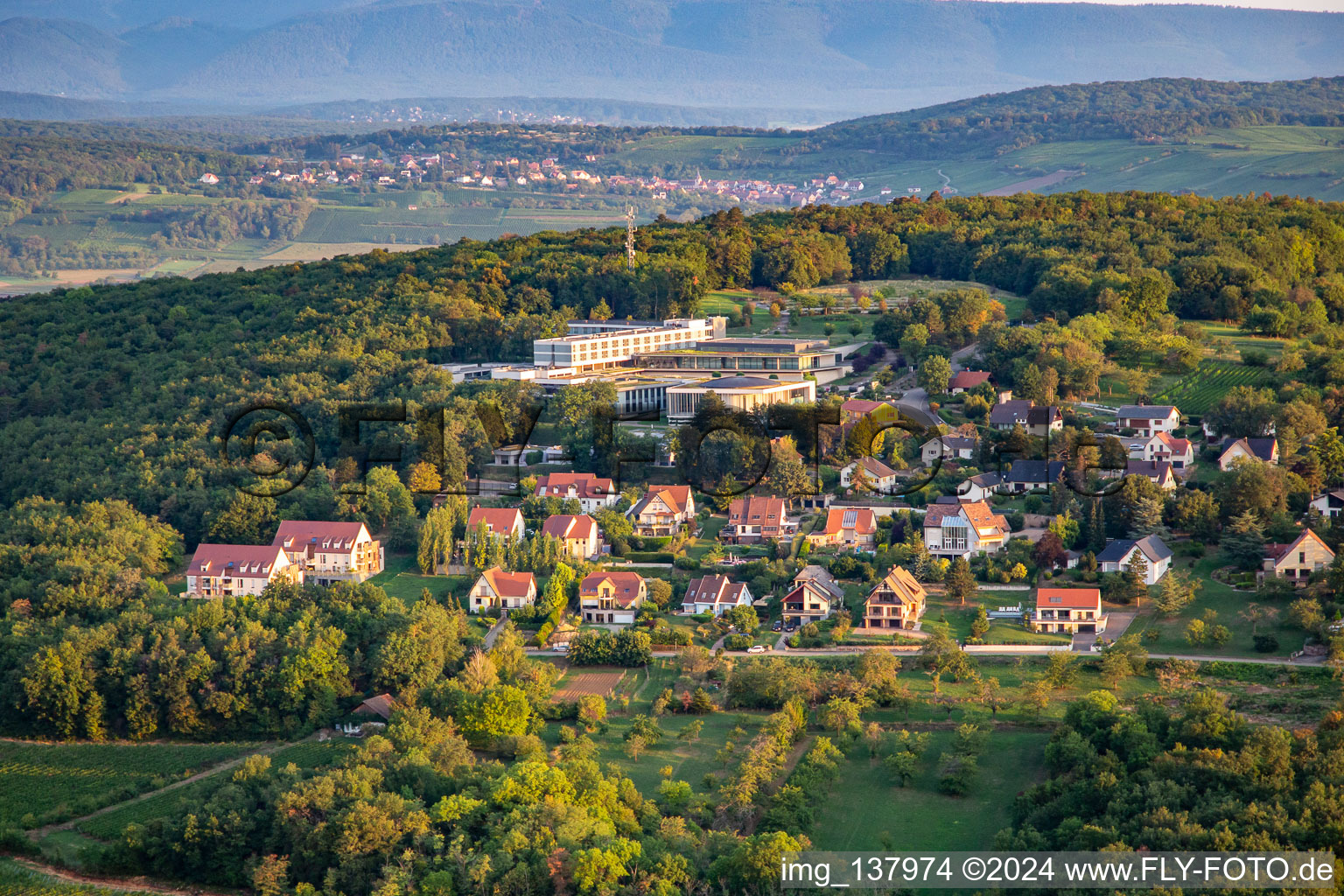 Vue aérienne de Le Bischenberg à Bischoffsheim dans le département Bas Rhin, France