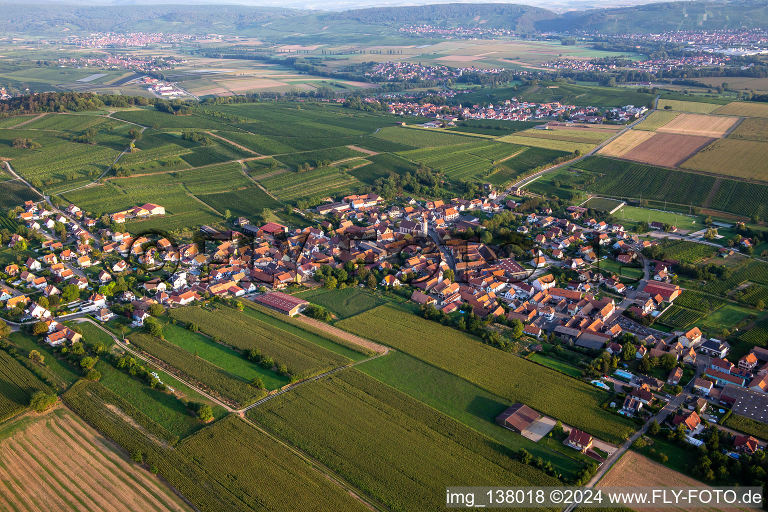 Vue aérienne de Dahlenheim dans le département Bas Rhin, France