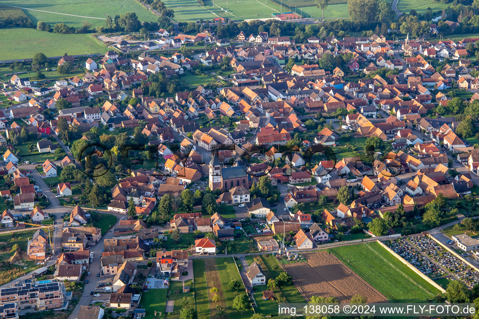 Schwindratzheim dans le département Bas Rhin, France d'un drone