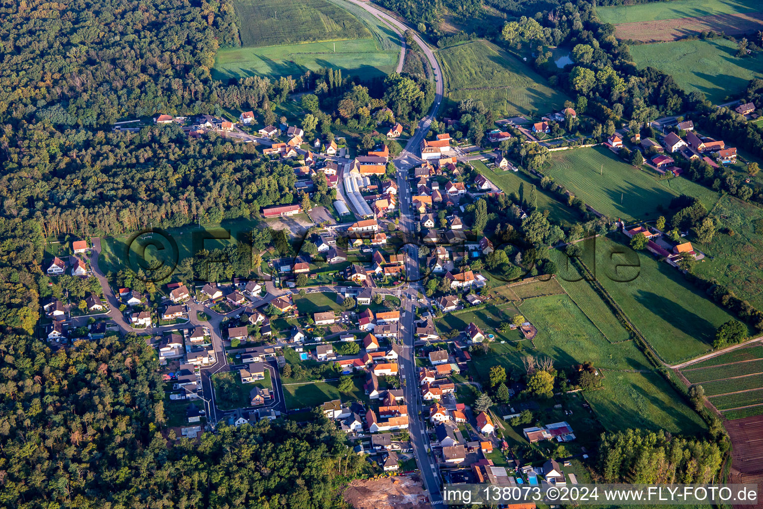 Dauendorf dans le département Bas Rhin, France hors des airs