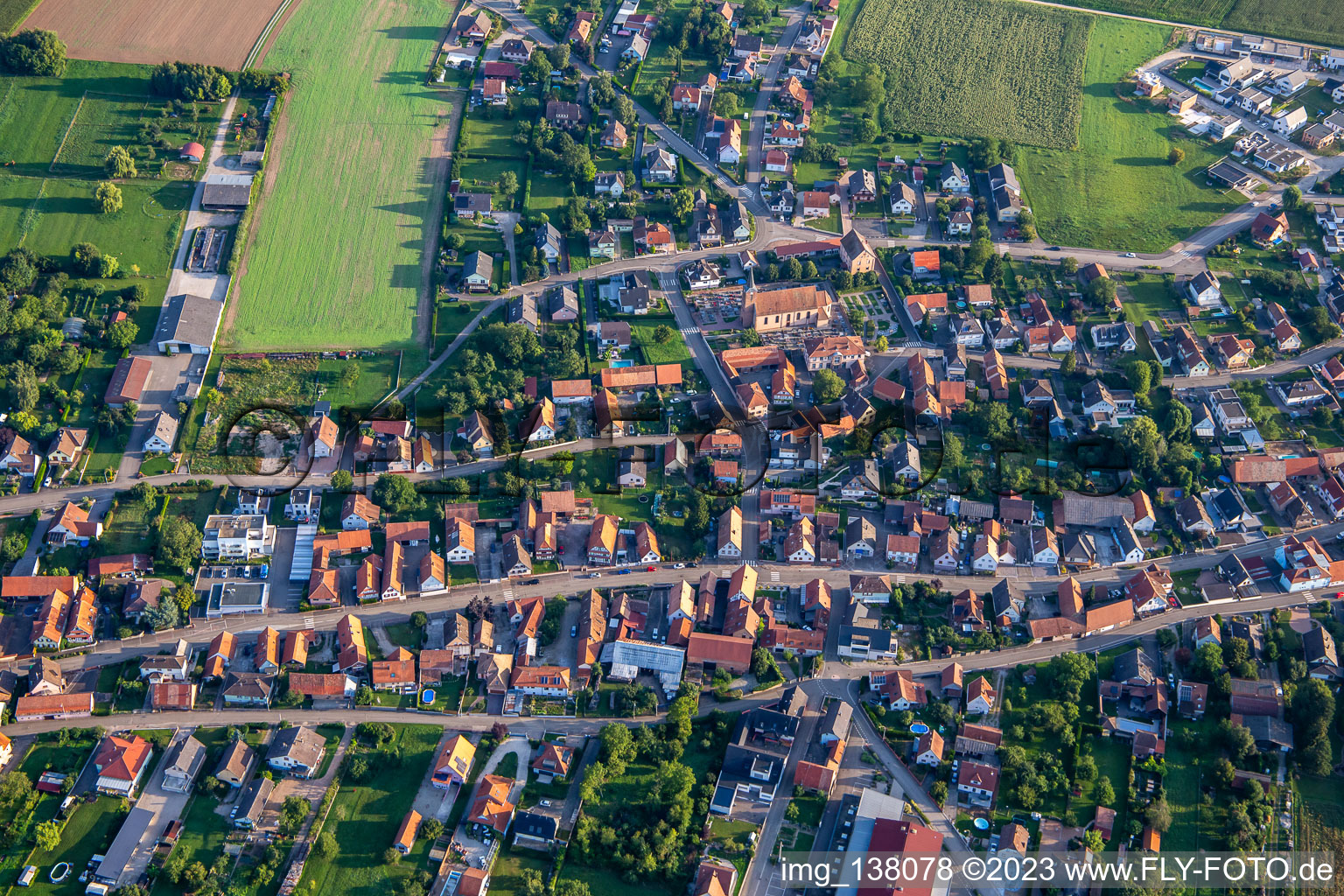 Eschbach dans le département Bas Rhin, France hors des airs