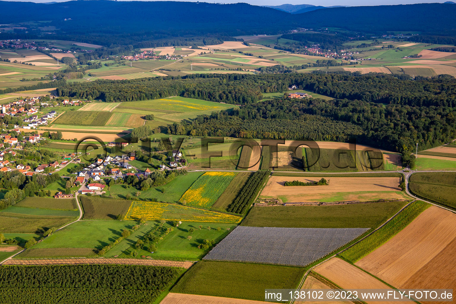 Vue aérienne de Ferme Grasersloch à Hunspach dans le département Bas Rhin, France