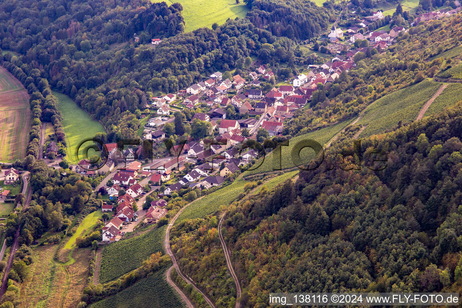 Vue oblique de Raumbach dans le département Rhénanie-Palatinat, Allemagne