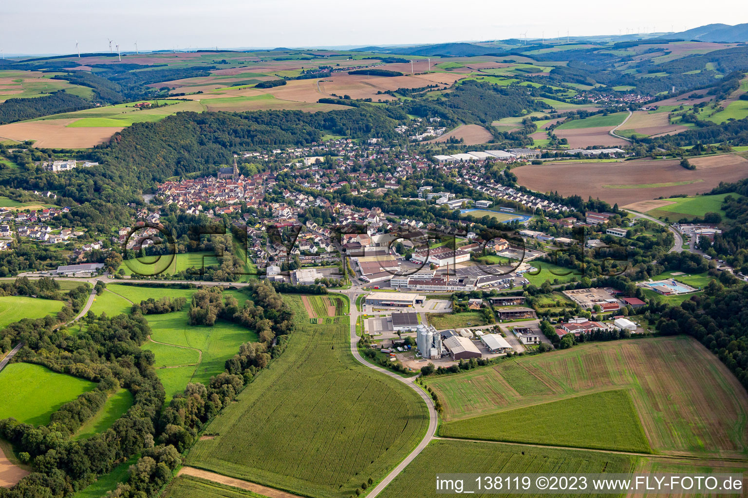 Vue aérienne de Du nord à Meisenheim dans le département Rhénanie-Palatinat, Allemagne