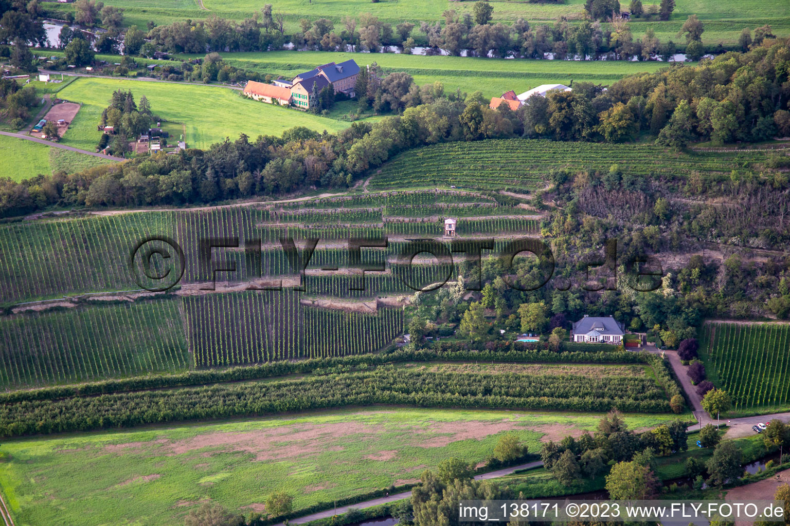 Vue aérienne de Domaine viticole Disibodenberg KG à Odernheim am Glan dans le département Rhénanie-Palatinat, Allemagne