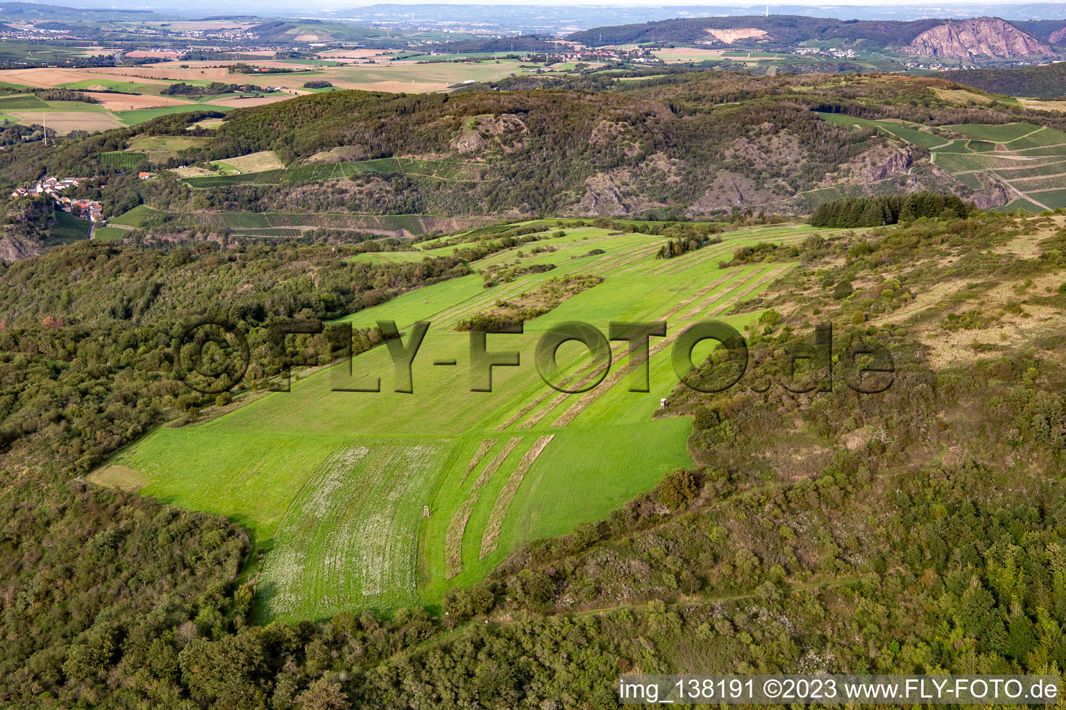 Vue aérienne de Biotopes du Gangelsberg à Duchroth dans le département Rhénanie-Palatinat, Allemagne