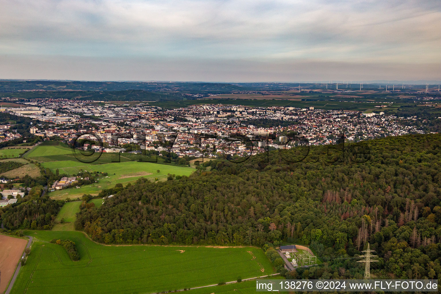 Vue aérienne de De l'ouest à Bad Kreuznach dans le département Rhénanie-Palatinat, Allemagne