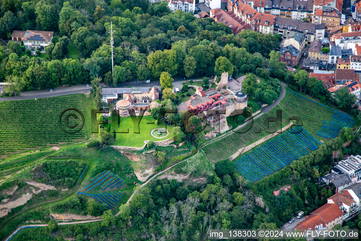 Vue aérienne de Kauzenburg par Mike's Catering sur le Kauzenberg à Bad Kreuznach dans le département Rhénanie-Palatinat, Allemagne