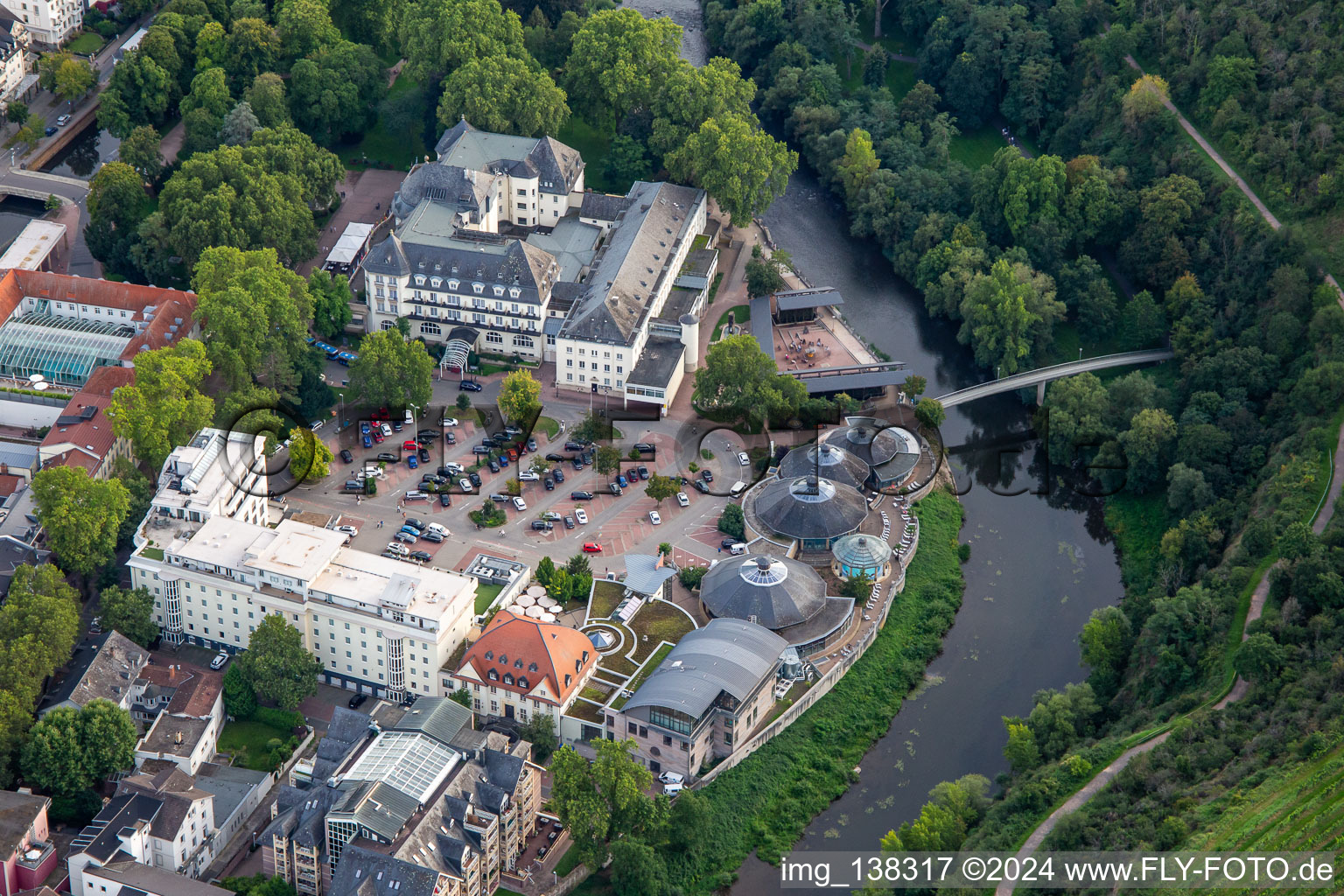 Vue aérienne de PK Parkhotel Kurhaus à Bad Kreuznach dans le département Rhénanie-Palatinat, Allemagne