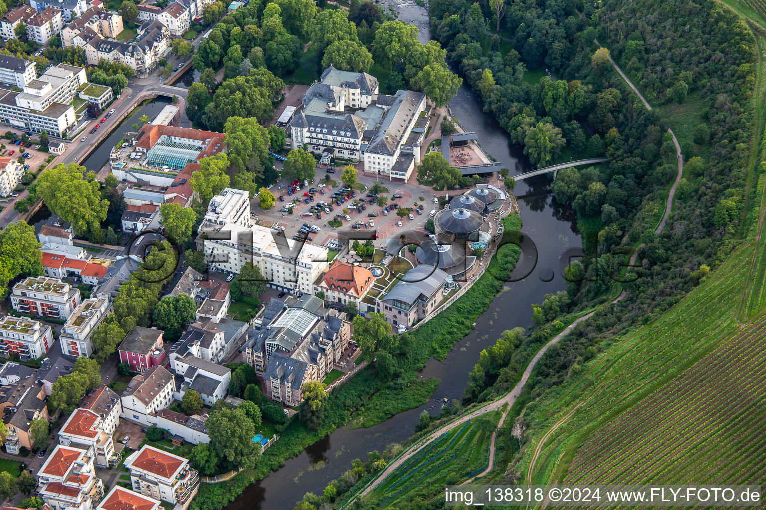 Vue aérienne de PK Parkhotel Kurhaus à Bad Kreuznach dans le département Rhénanie-Palatinat, Allemagne