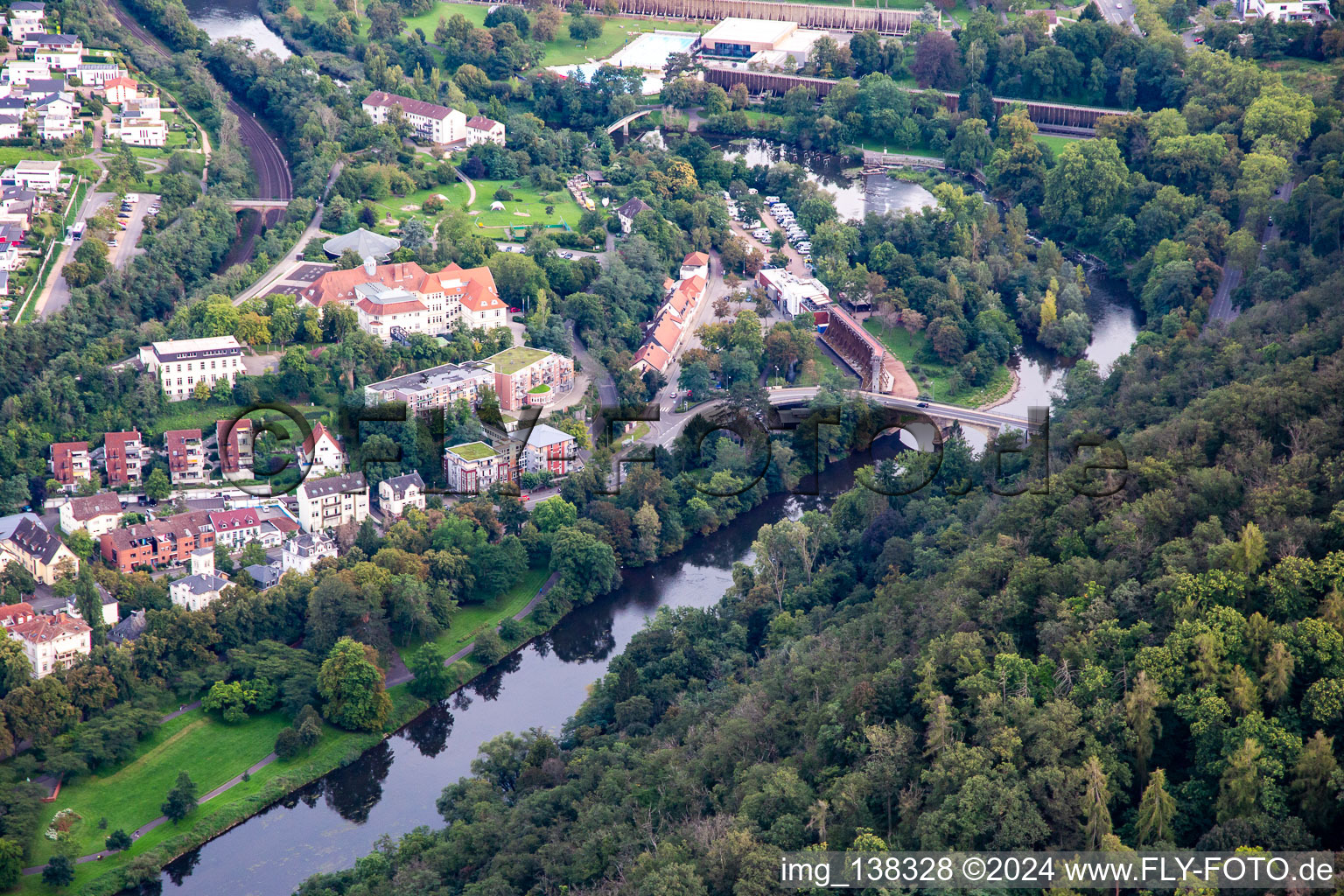 Vue aérienne de Parc des Salines à Bad Kreuznach dans le département Rhénanie-Palatinat, Allemagne