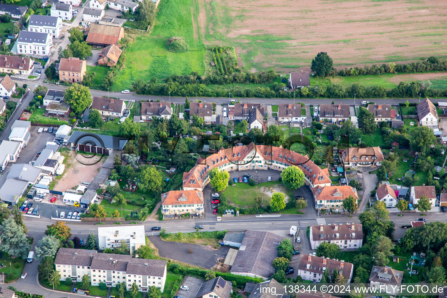 Photographie aérienne de Complexe résidentiel Rondell sur la Rüdesheimer Straße à Bad Kreuznach dans le département Rhénanie-Palatinat, Allemagne