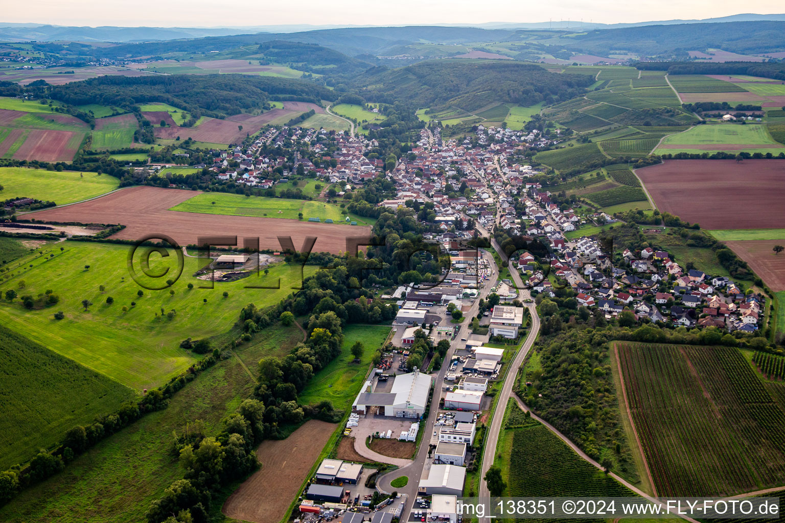 Vue aérienne de De l'est à Weinsheim dans le département Rhénanie-Palatinat, Allemagne