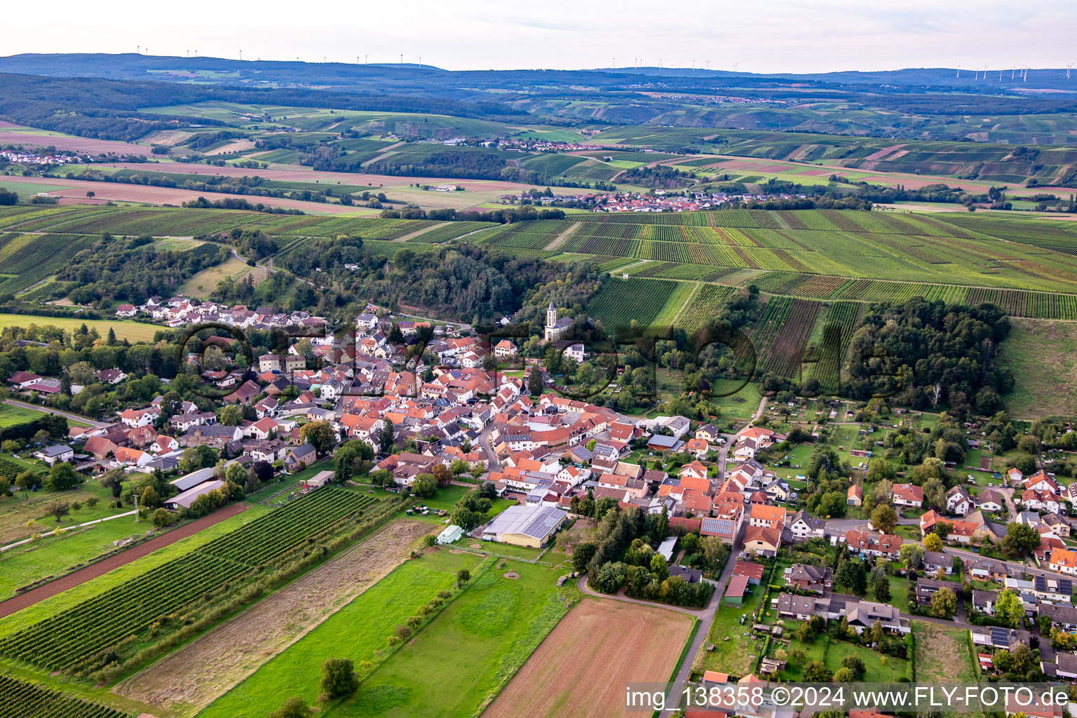 Vue aérienne de Mandel dans le département Rhénanie-Palatinat, Allemagne