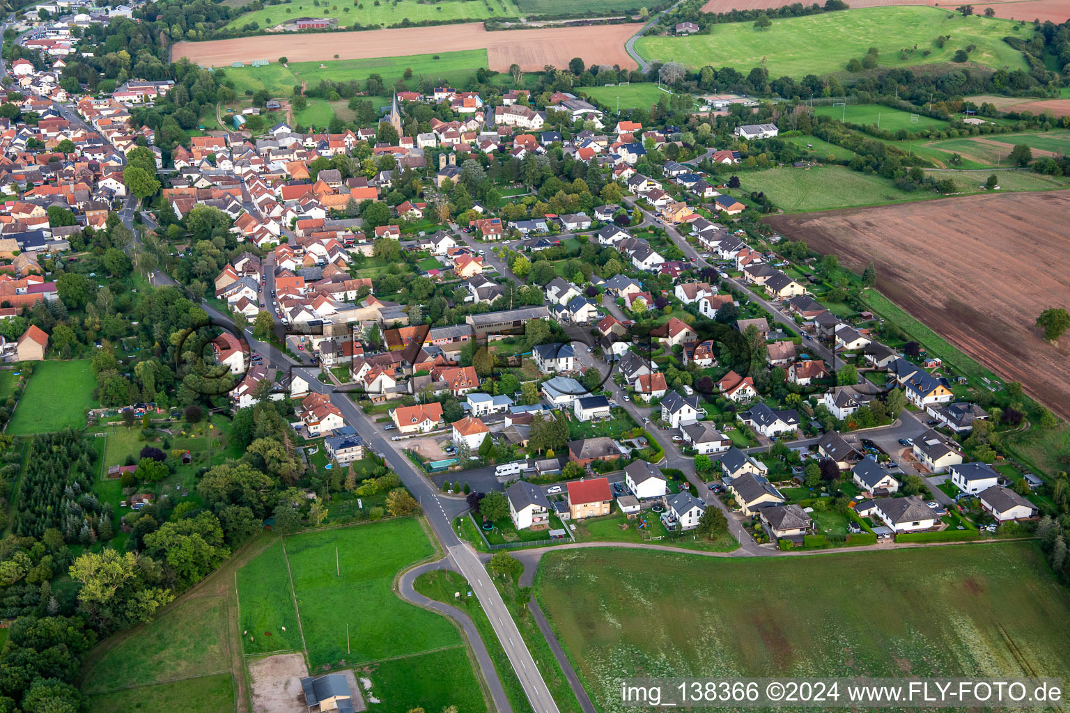 Vue aérienne de Vue sur le vignoble à Weinsheim dans le département Rhénanie-Palatinat, Allemagne