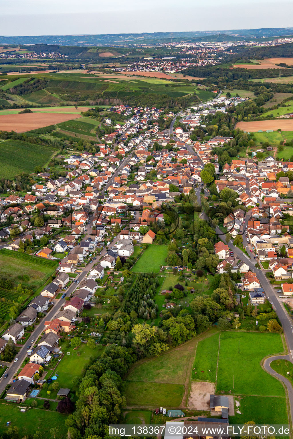 Vue aérienne de De l'ouest à Weinsheim dans le département Rhénanie-Palatinat, Allemagne