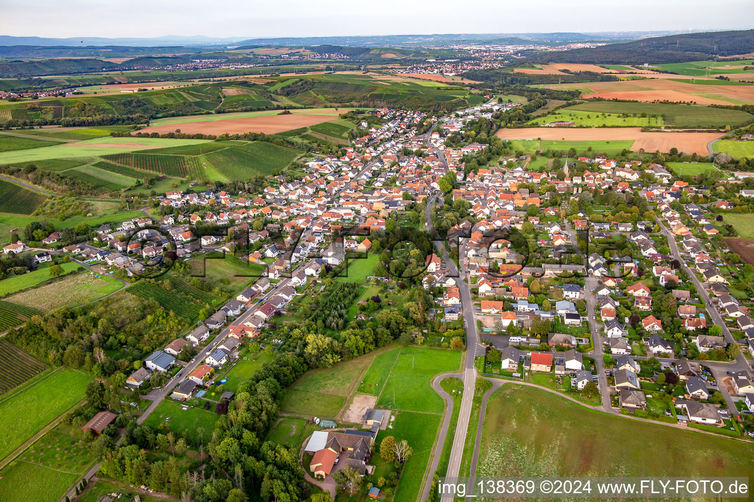 Vue aérienne de De l'ouest à Weinsheim dans le département Rhénanie-Palatinat, Allemagne