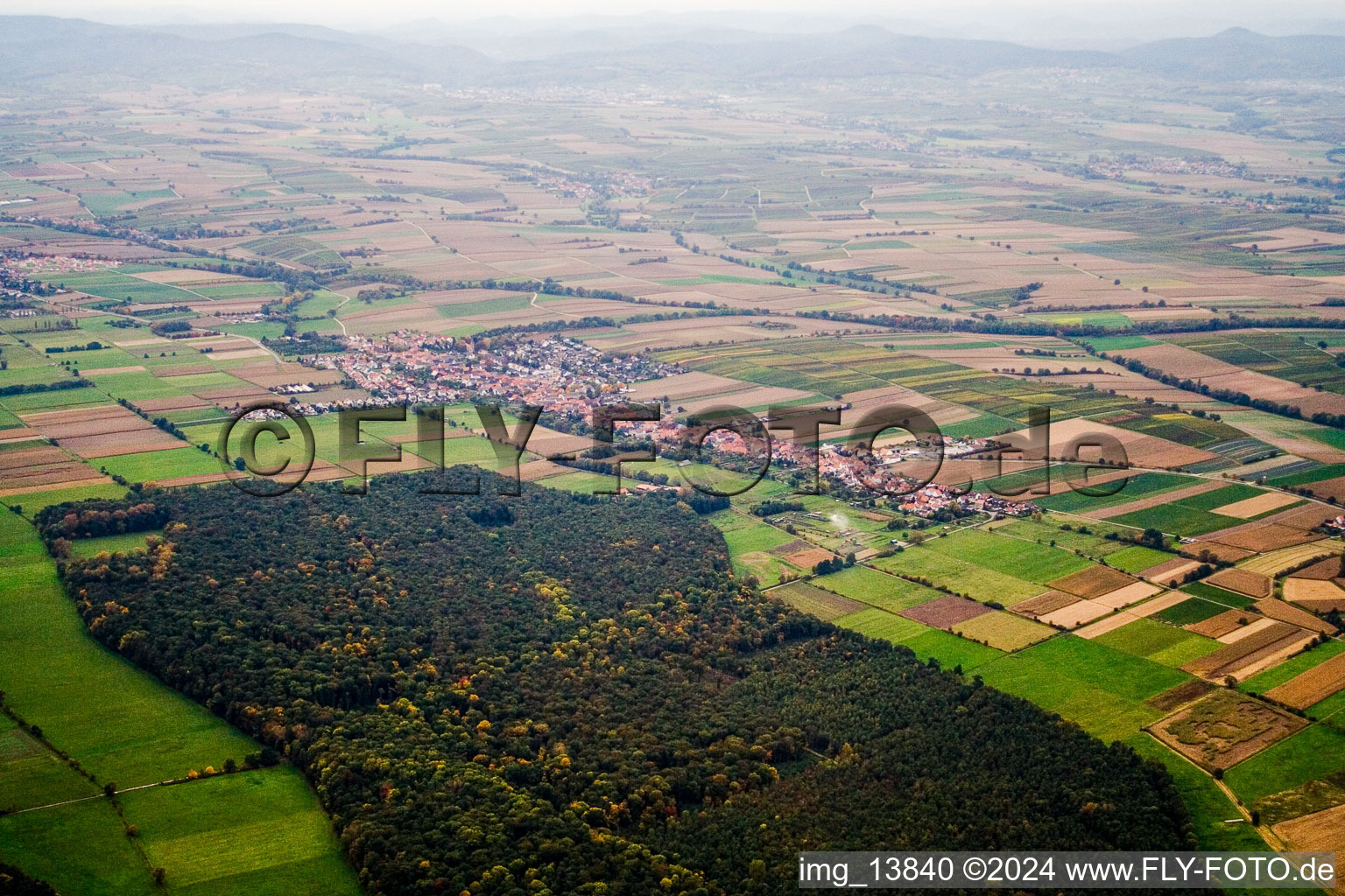 Photographie aérienne de Du sud-ouest à Freckenfeld dans le département Rhénanie-Palatinat, Allemagne