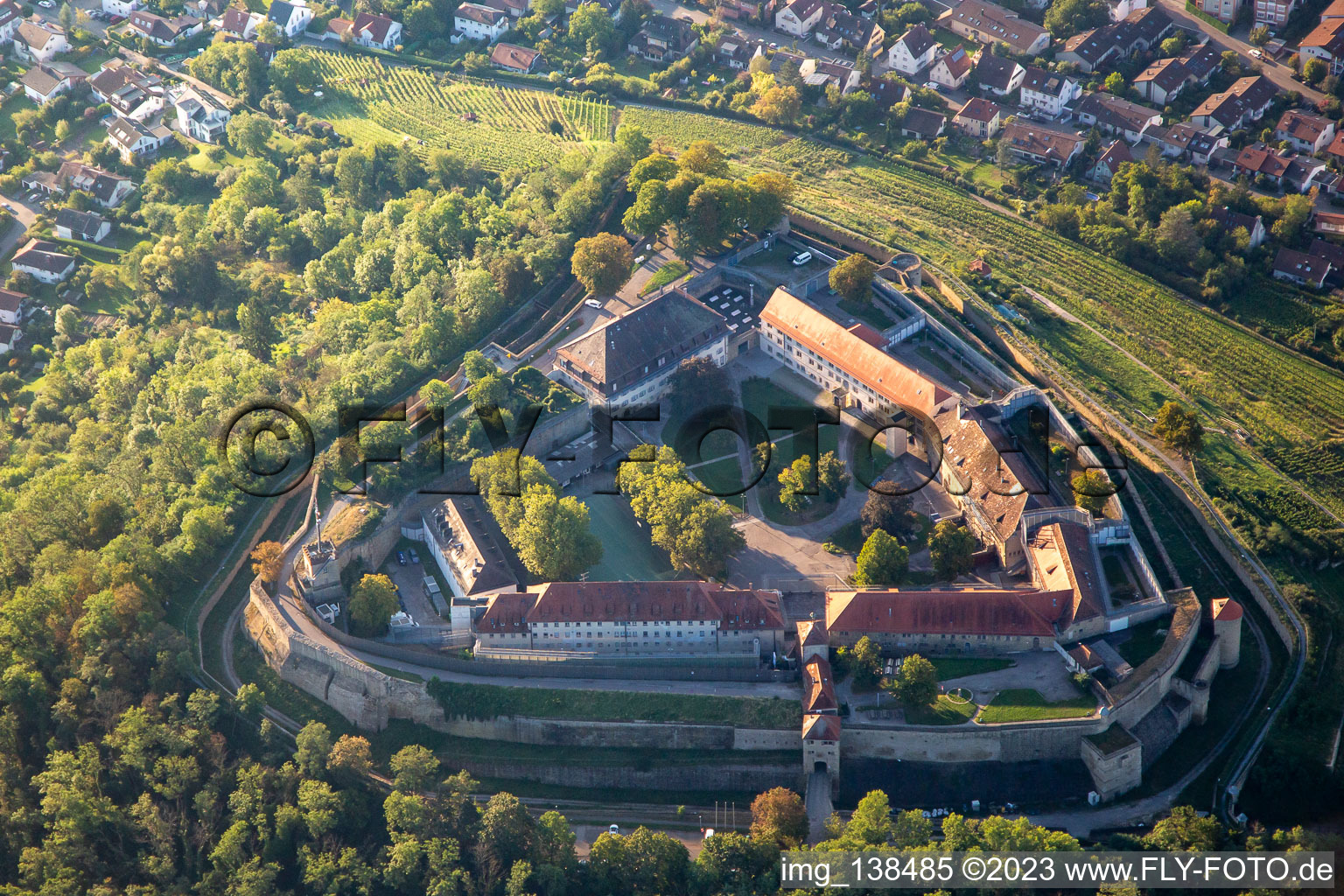 Vue aérienne de Musée Hohenasperg - Une prison allemande à Asperg dans le département Bade-Wurtemberg, Allemagne