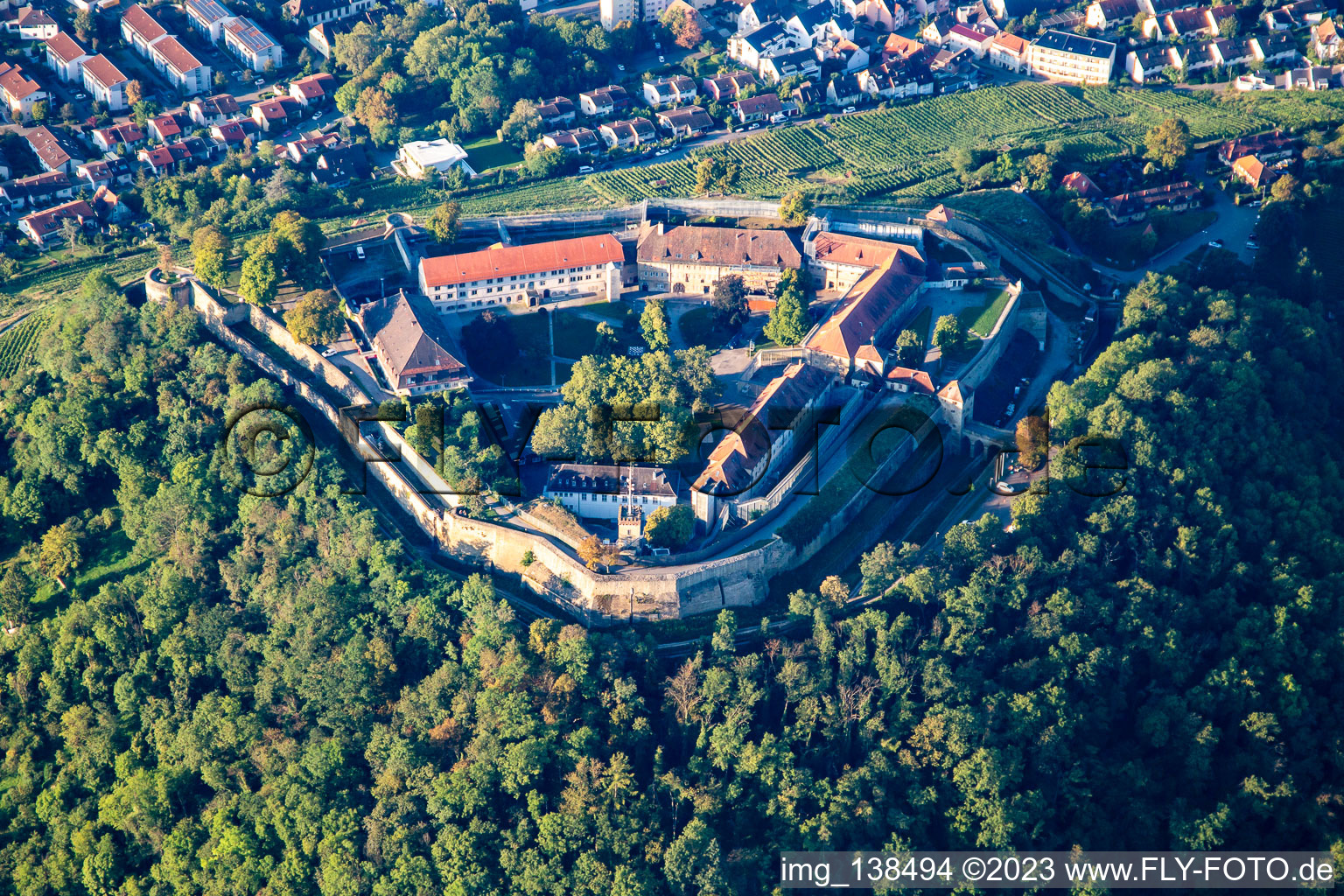 Vue oblique de Musée Hohenasperg - Une prison allemande à Asperg dans le département Bade-Wurtemberg, Allemagne