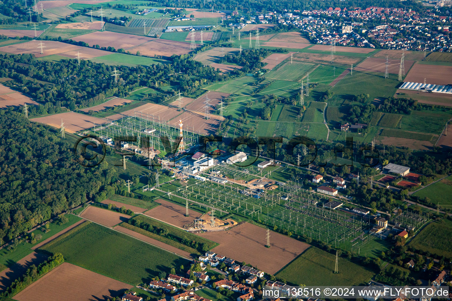 Vue aérienne de Sous-station Hoheneck à le quartier Hoheneck in Ludwigsburg dans le département Bade-Wurtemberg, Allemagne