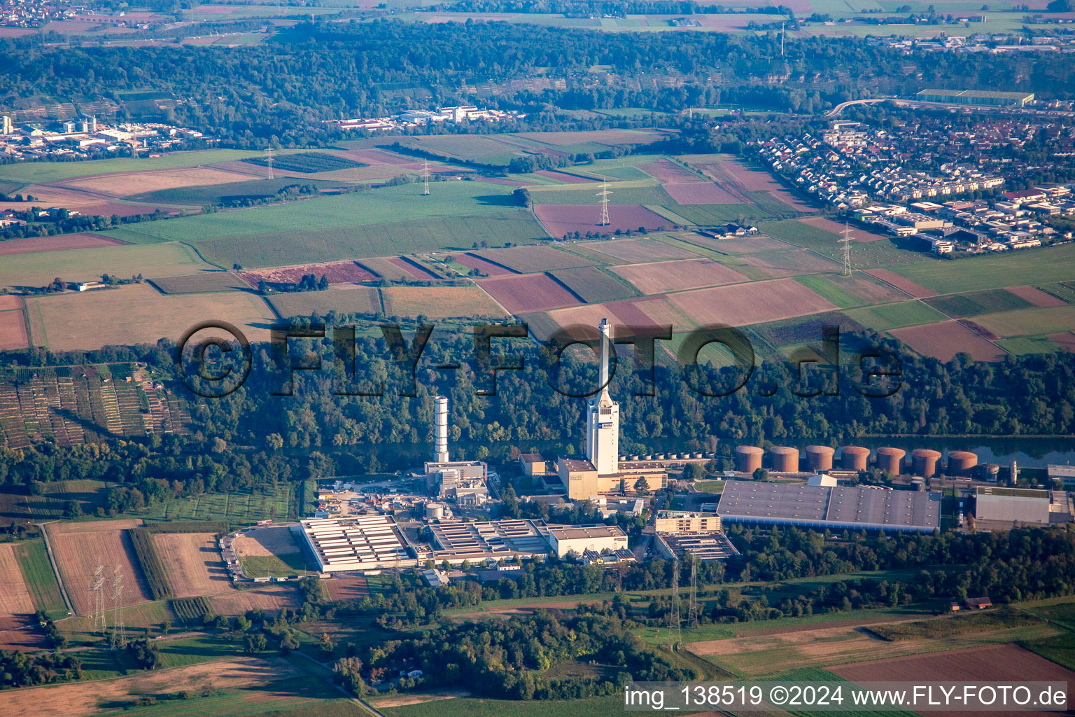 Vue aérienne de Parc énergétique et technologique à Marbach am Neckar dans le département Bade-Wurtemberg, Allemagne