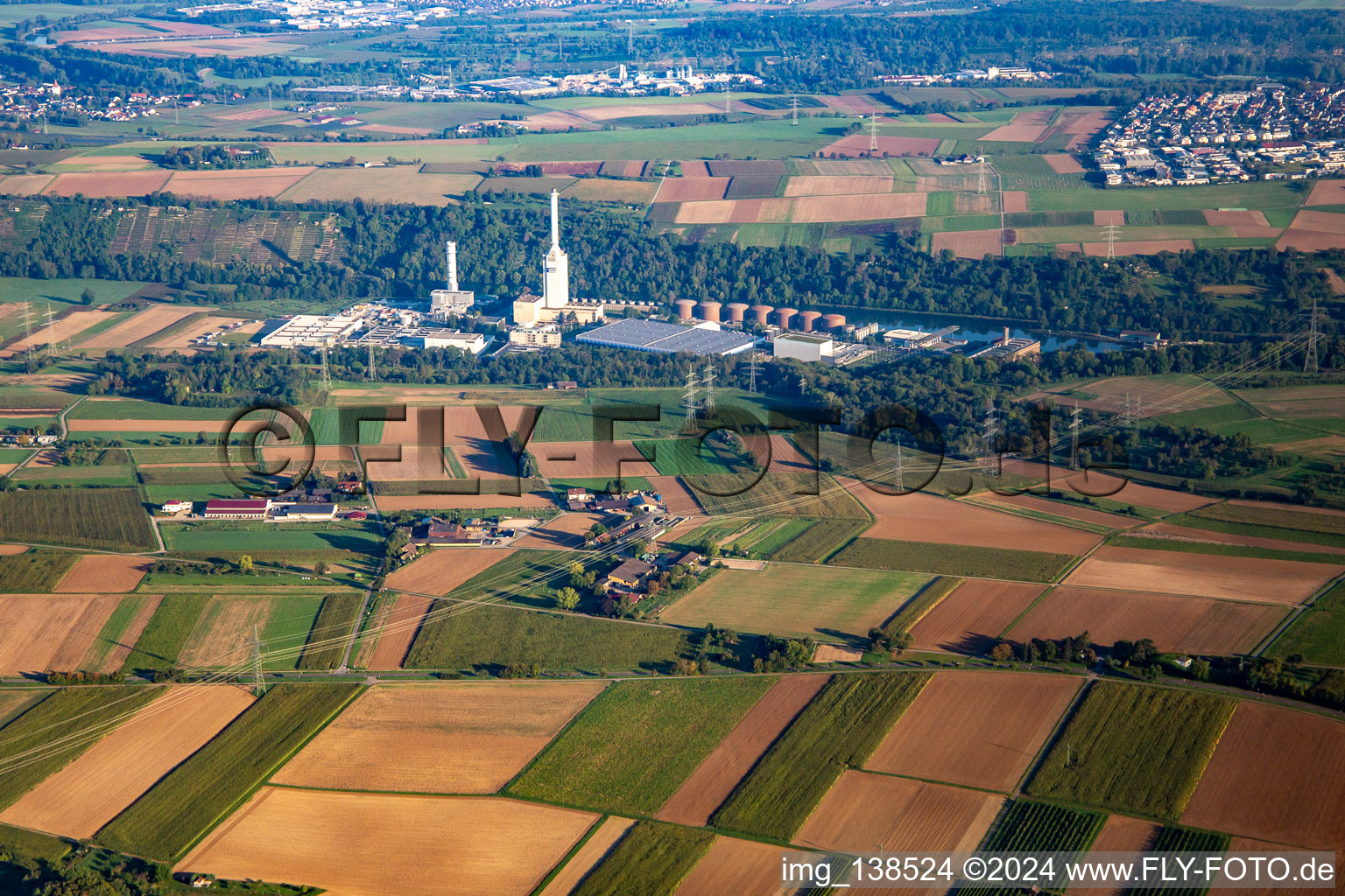 Vue aérienne de Parc énergétique et technologique à Marbach am Neckar dans le département Bade-Wurtemberg, Allemagne