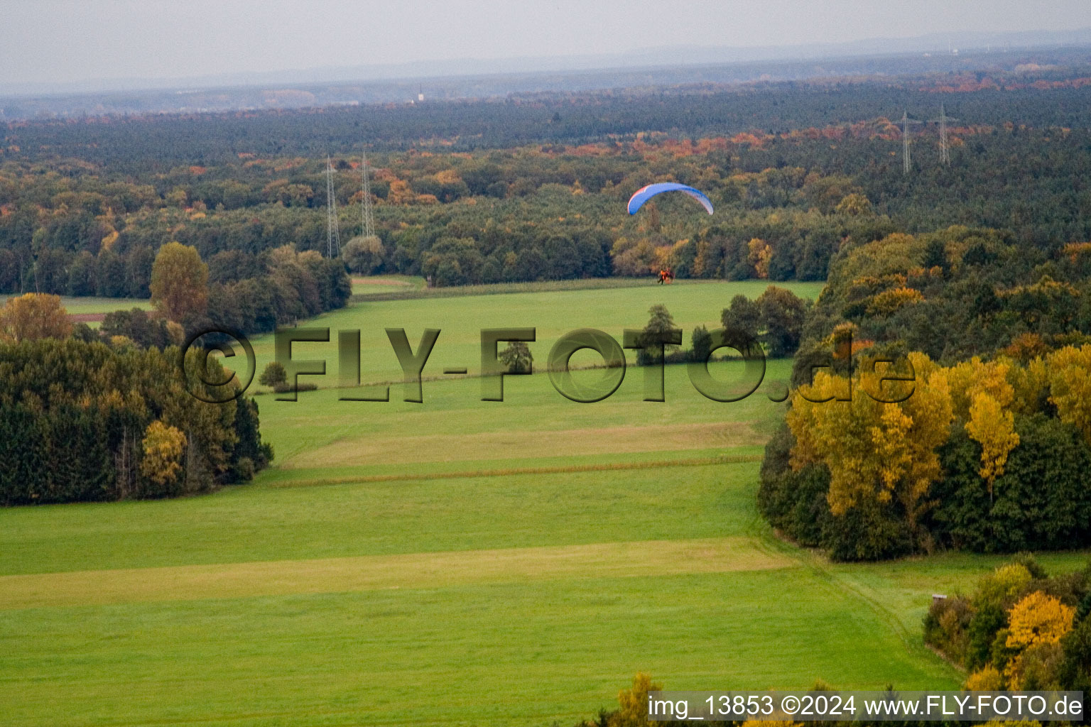 Vallée d'Otterbachtal à Minfeld dans le département Rhénanie-Palatinat, Allemagne vue du ciel