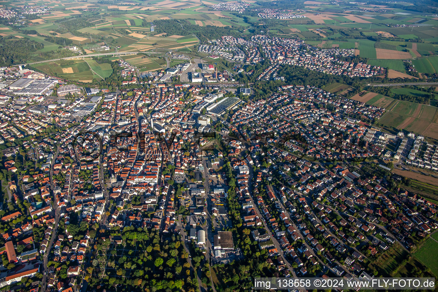 Vue aérienne de De l'est à Winnenden dans le département Bade-Wurtemberg, Allemagne