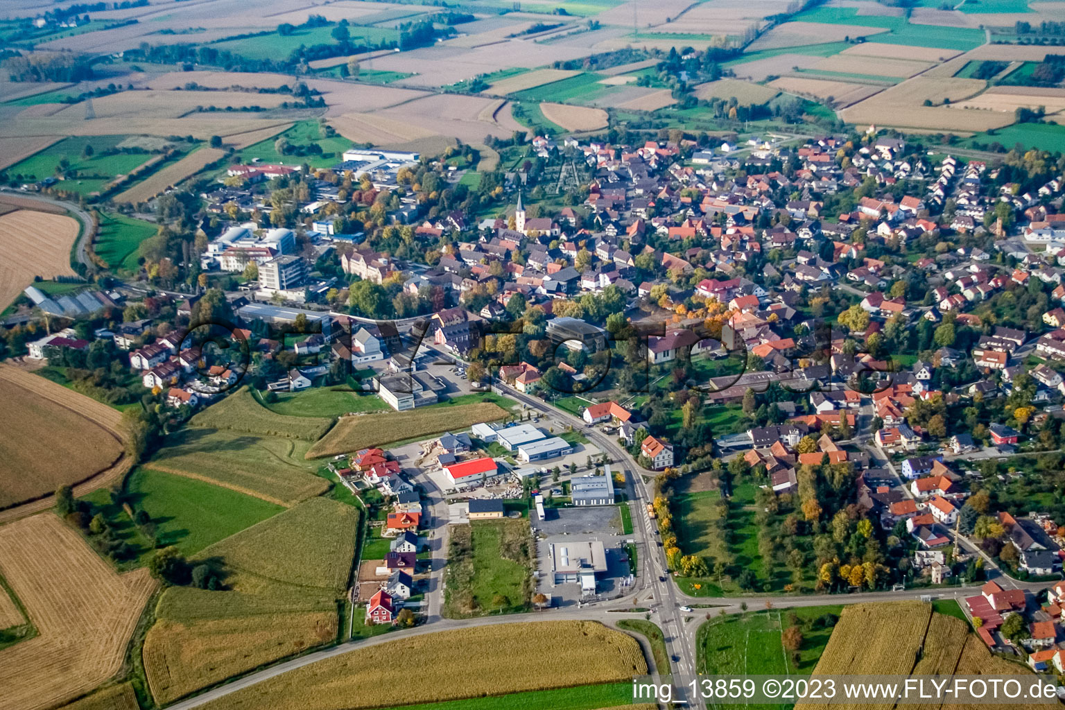Vue aérienne de Quartier Kork in Kehl dans le département Bade-Wurtemberg, Allemagne