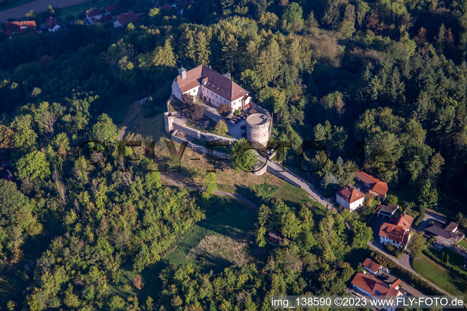 Photographie aérienne de Château d'Ebersberg à le quartier Lippoldsweiler in Auenwald dans le département Bade-Wurtemberg, Allemagne