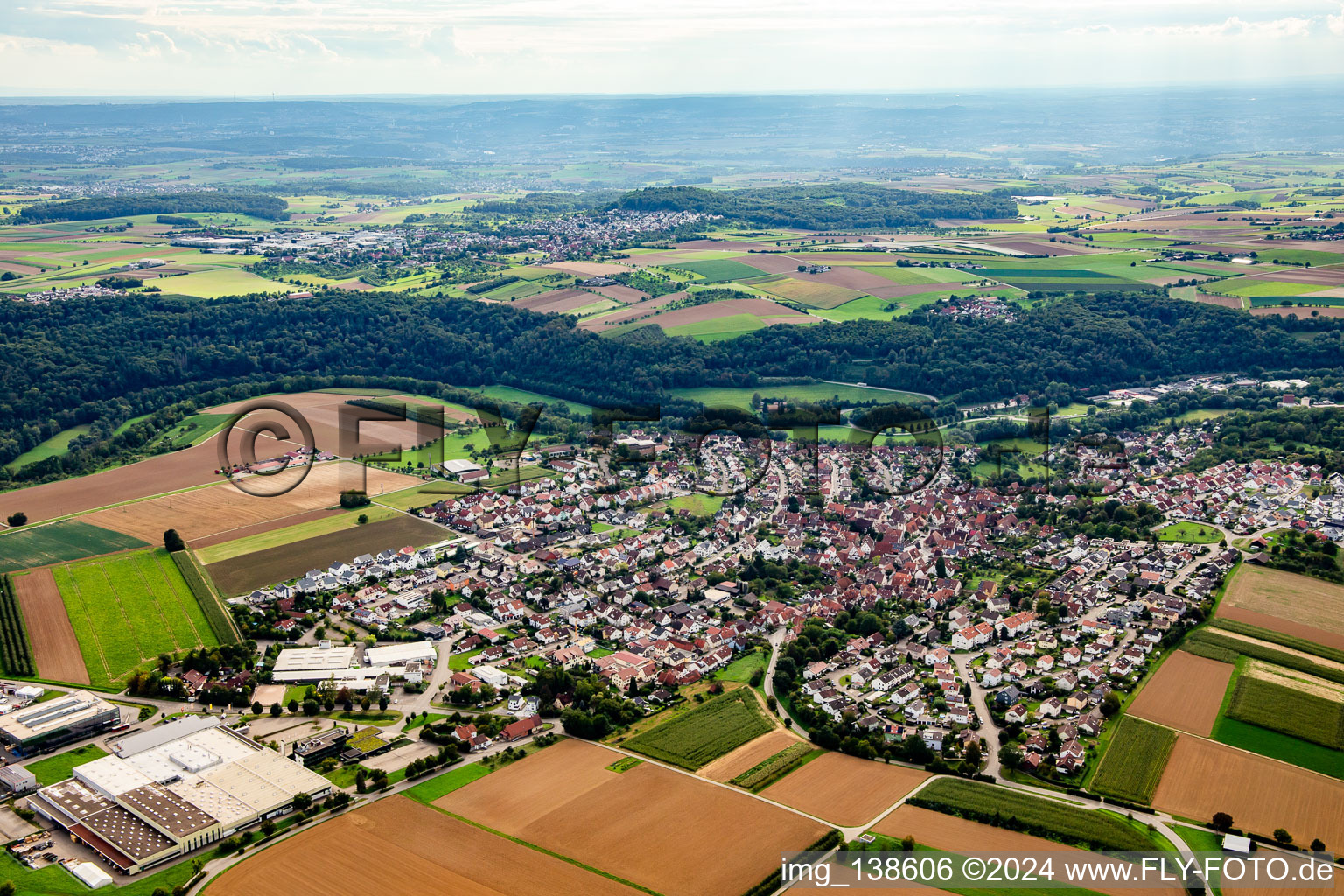 Photographie aérienne de Kirchberg an der Murr dans le département Bade-Wurtemberg, Allemagne