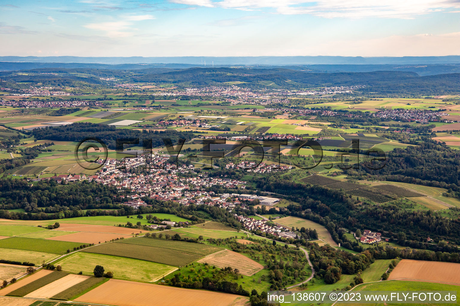 Vue aérienne de Burgstetten dans le département Bade-Wurtemberg, Allemagne