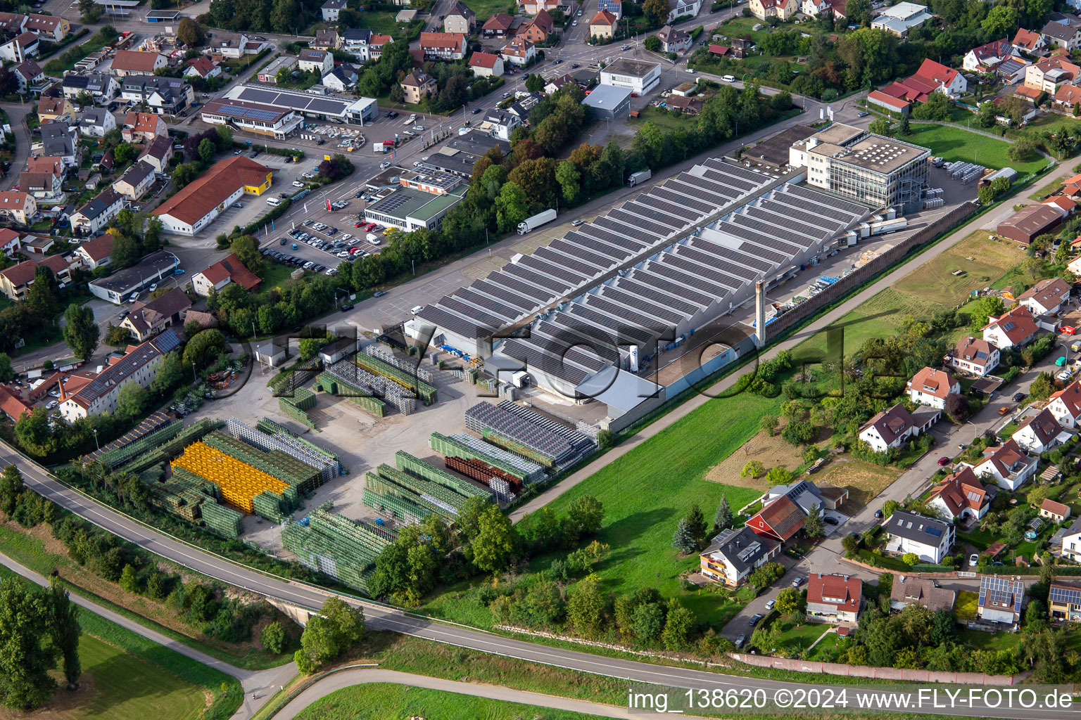 Vue aérienne de Ines Horka Container et WIESHEU GmbH à Großbottwar dans le département Bade-Wurtemberg, Allemagne