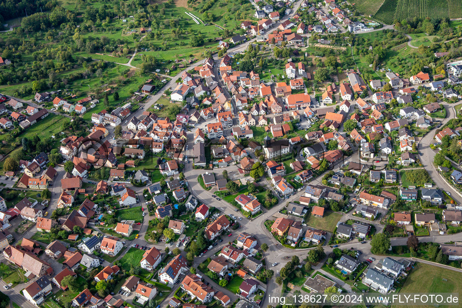 Vue aérienne de Quartier Winzerhausen in Großbottwar dans le département Bade-Wurtemberg, Allemagne