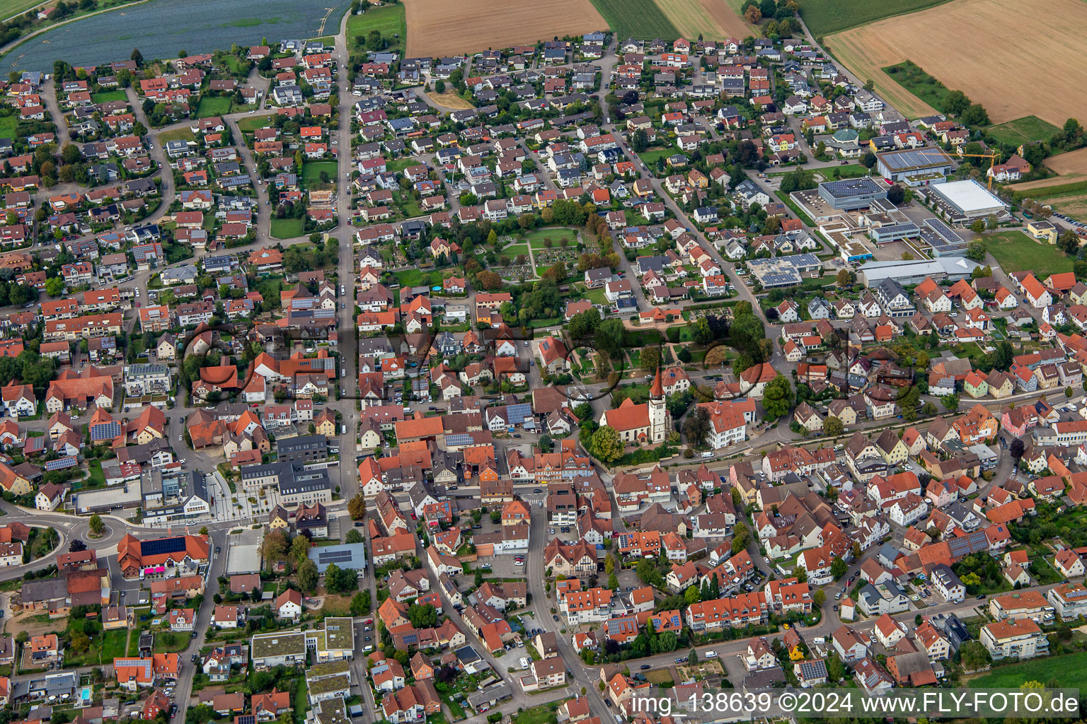 Vue aérienne de Ilsfeld dans le département Bade-Wurtemberg, Allemagne