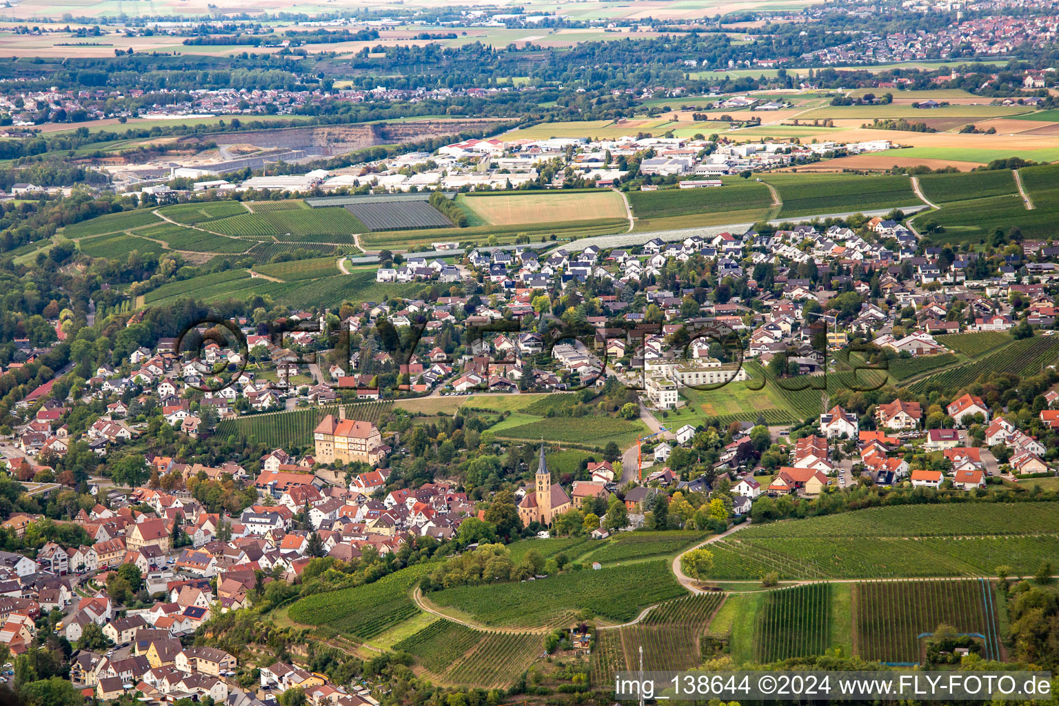 Vue aérienne de Talheim dans le département Bade-Wurtemberg, Allemagne