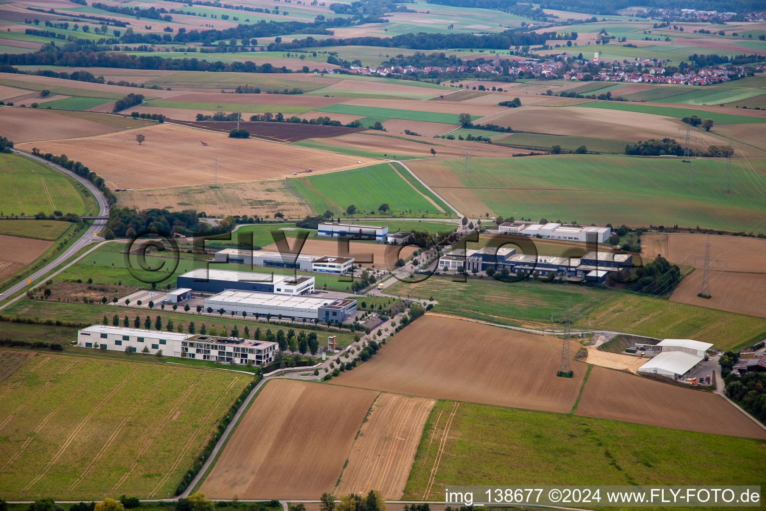 Vue aérienne de Zone commerciale Jakob-Dieffenbacher-Straße à Eppingen dans le département Bade-Wurtemberg, Allemagne