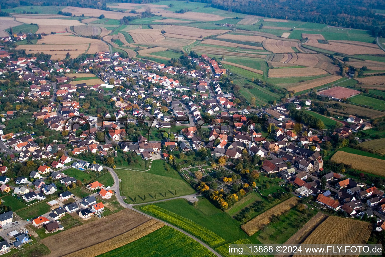 Vue aérienne de Quartier Legelshurst in Willstätt dans le département Bade-Wurtemberg, Allemagne